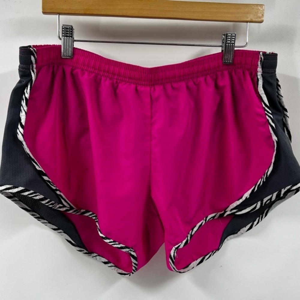 Soffe Womens Pink Grey Zebra Print Trim Athletic‎ Running Shorts Size Large